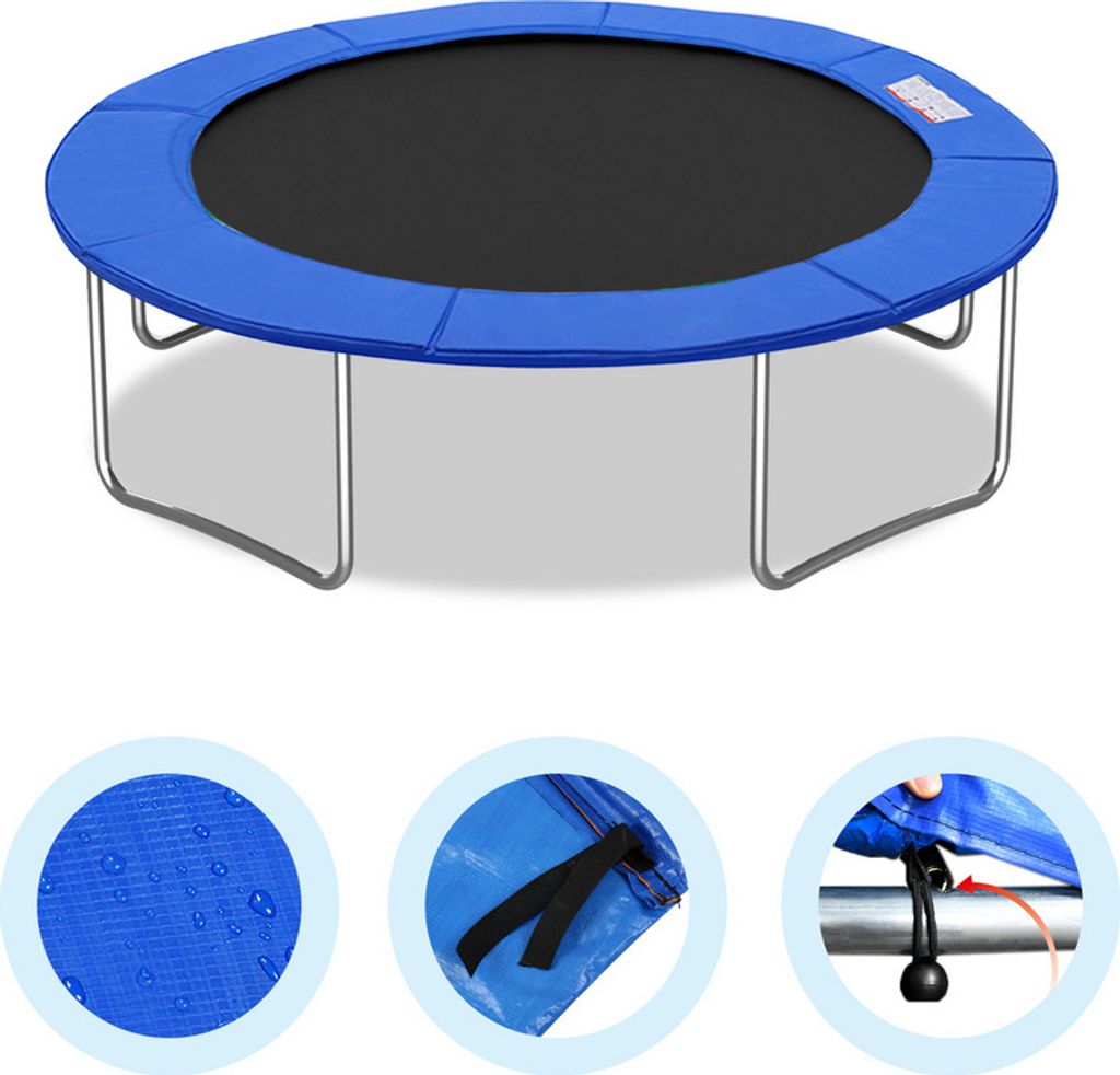 Trampolin Randabdeckung 28cm breit 100% UV-beständig Reißfest Wetterbeständig Universell Federabdeckung Randschutz, Blau,Größe:Ø 244cm