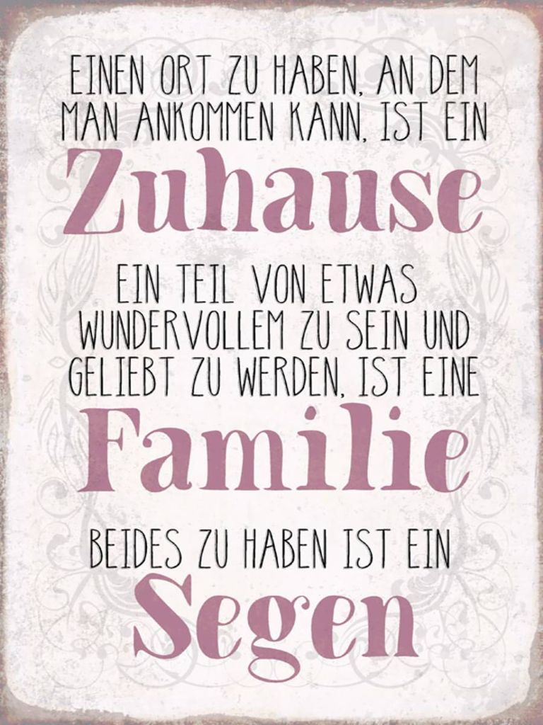 vianmo Holzschild 40x30 cm Zuhause Familie beides ein Segen