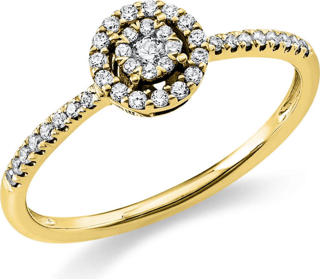 Ring aus 585 Gold Gelbgold 40 Diamanten 0,2ct TW-SI Ø6,5mm Produktbild 
