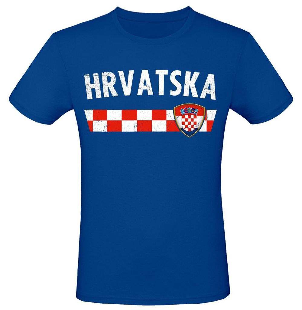 Kroatien T Shirt Herren Damen Uni – Hrvatska Croatia Fahne Produktbild 