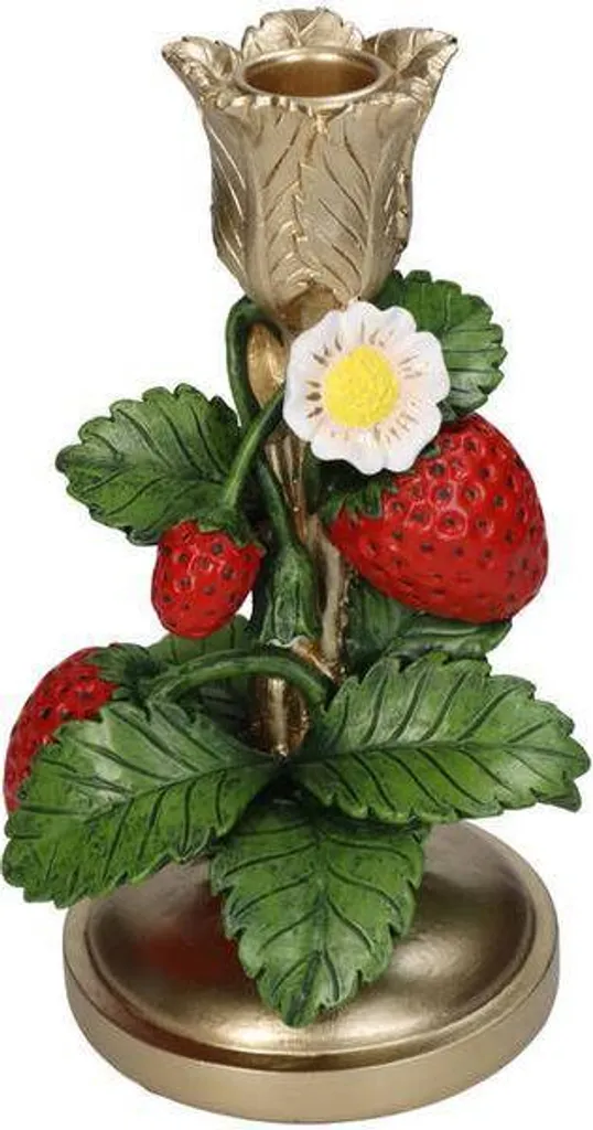 Portacandele Giocoso Fragola Rosso Oro 20 cm | Must-Have Home Decor