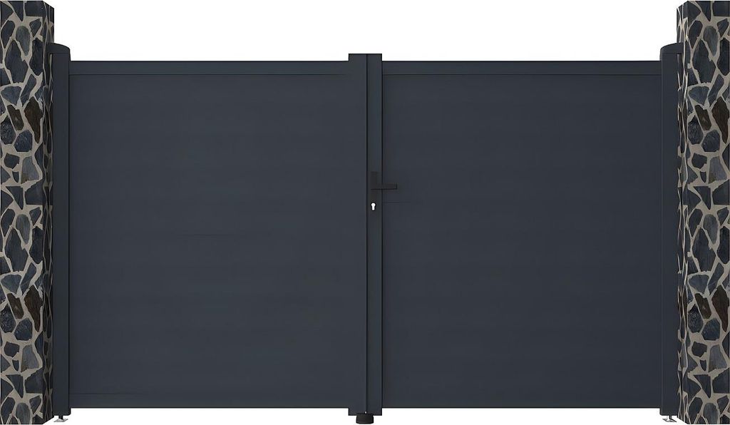 Drehtor NAZARIO, Aluminium massiv, anthrazitfarbig - 300 × Produktbild 