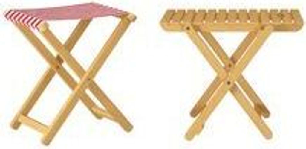 Klappstuhl Anglerstuhl Gartenstuhl Buche massiv Stoff rot-weiß Set wählbar V-10-216N-14Einzelstück mit Tisch