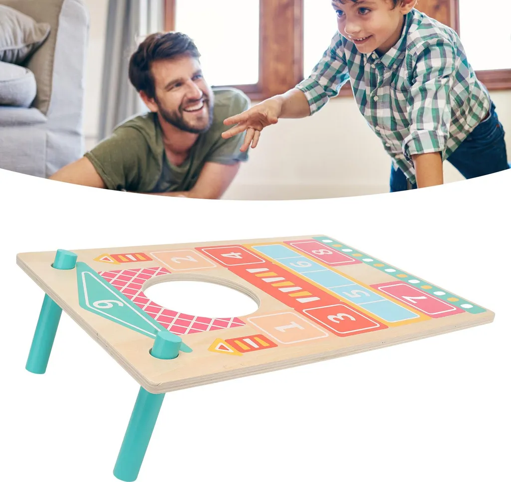 Jeu de lancer de pouf avec 6 sacs de sable et support stable intérieur - 4