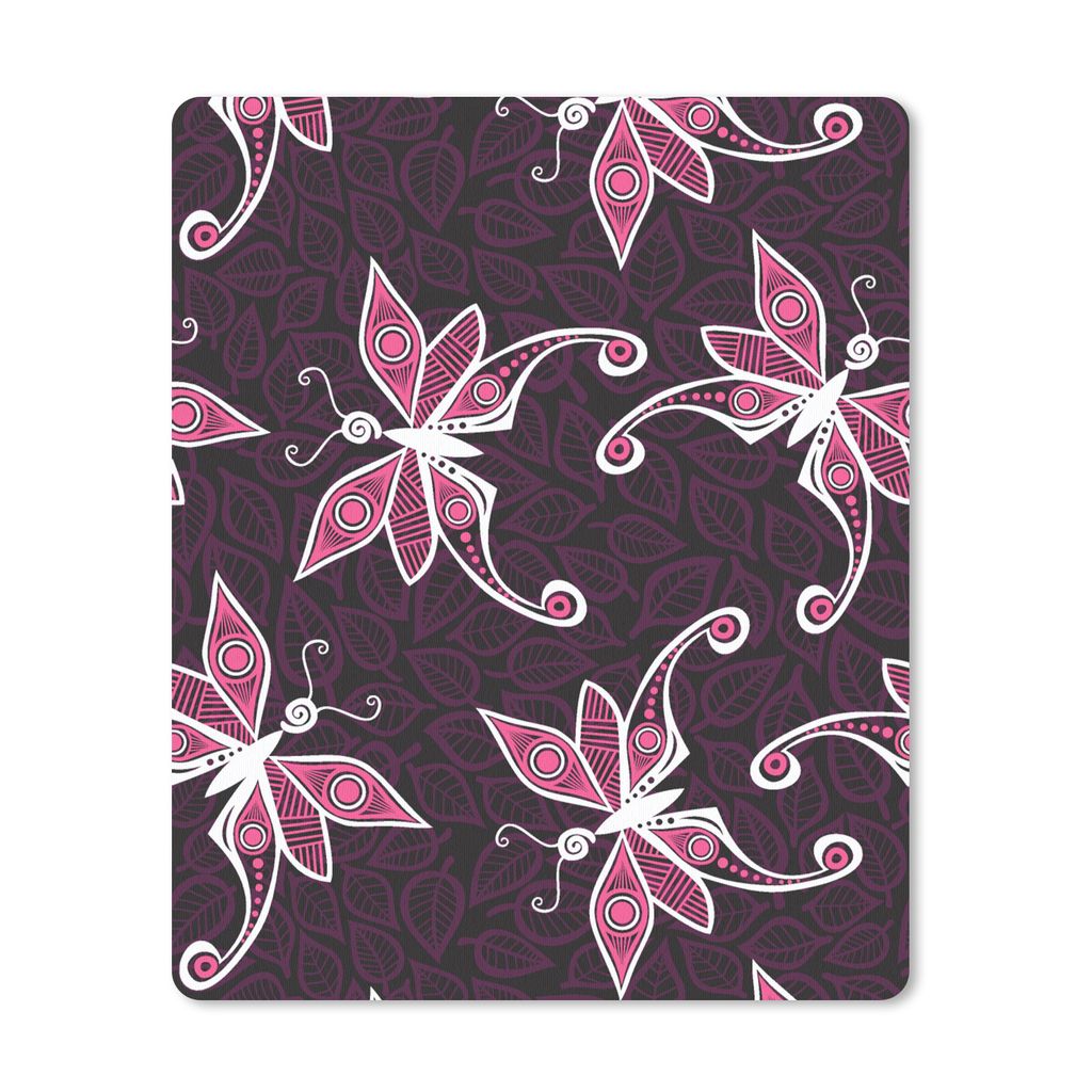 MuchoWow Mauspad Mousepad Schmetterlinge - Muster - Rosa 30x40 cm - Mousepads - Maus Mat - Pad - Mausunterlage - Mausmatten
