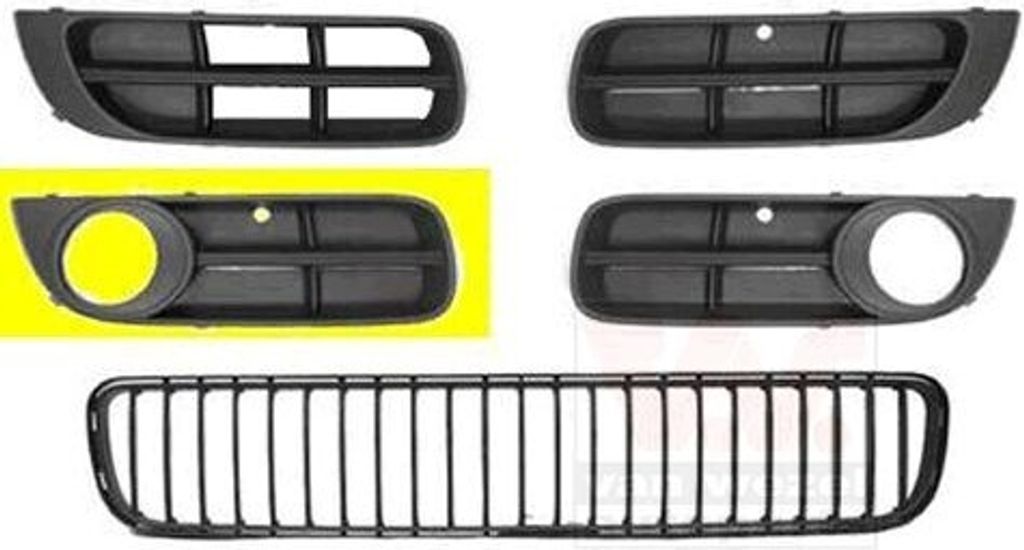 VAN WEZEL Lüftungsgitter Grill Stoßfänger für SKODA Fabia II Schrägheck (542) mit Loch/Löchern für Nebellampen
