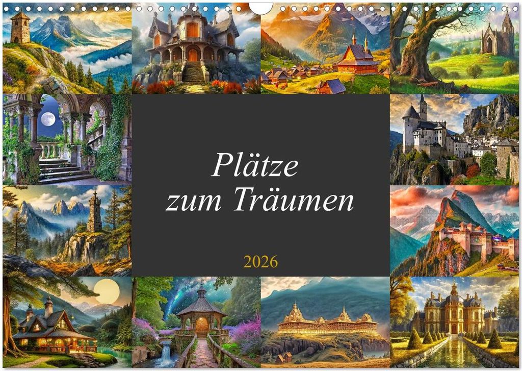 Plätze zum Träumen (Wandkalender 2026 DIN A3 quer), CALVENDO Monatskalender