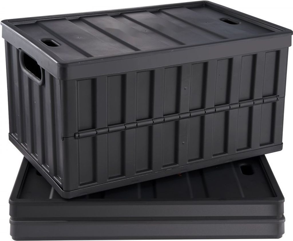 3er-Set 65L Profi Klappbox aus PP - Transportbox mit Deckel - Faltbarer Aufbewahrungsbox mit Handgriff - Stapelbare Kisten - Storage Box - Faltboxe...