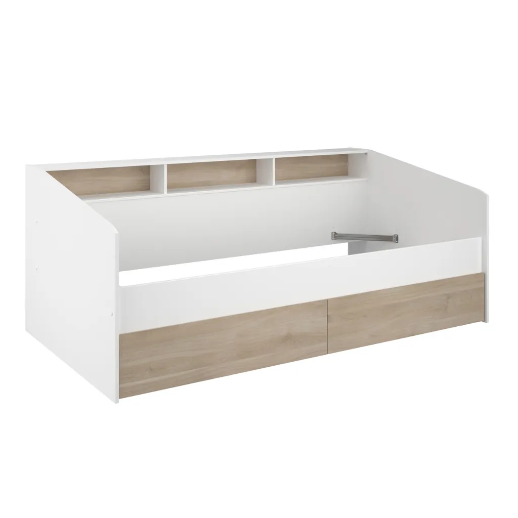 Petit espace : Canapé-lit 90x200 avec rangements pour chambre et studio