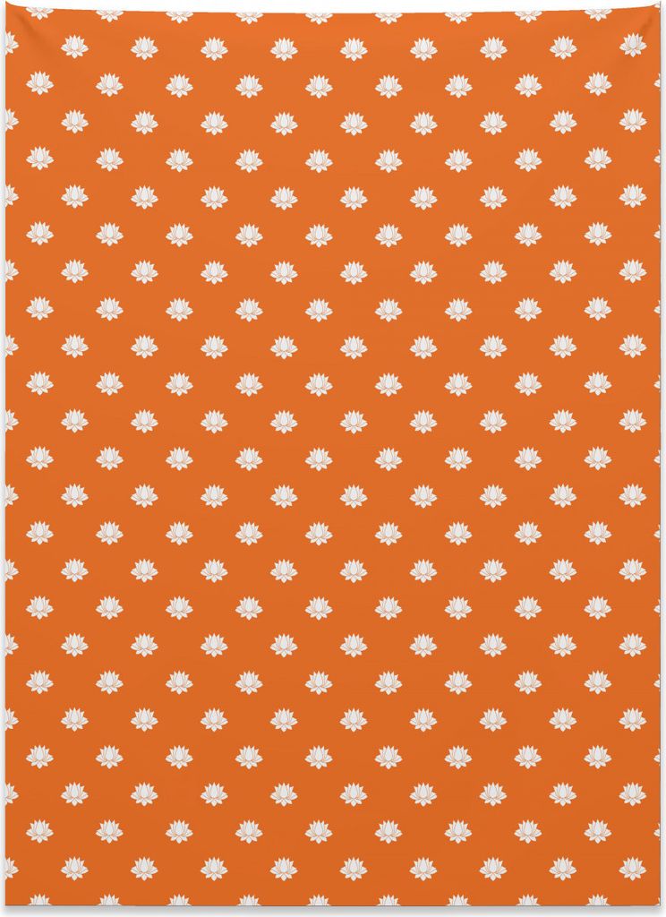Abakuhaus Orange und Weiß Wandteppich, Japanischer Lotus aus Weiches Mikrofaser Stoff Kein Verblassen Klare Farben Waschbar, 110 x 150 cm, Orange ...