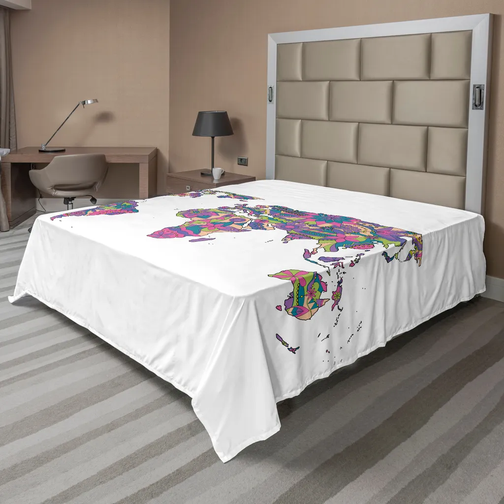 Drap de Lit Art Floral Multicolore Confortable et Respirant 260 cm