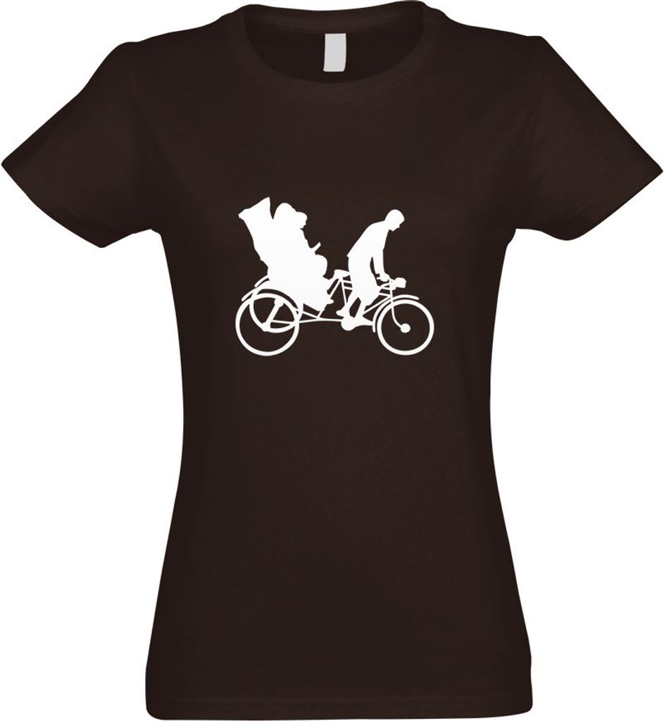 Kiwistar - T-Shirt tailliert - Damen - Chocolate - Fahrradrikscha Fahrer Dreirad - mit Motiv Bedruckt - Funshirt Design - Sport - Freizeit - Damen - M
