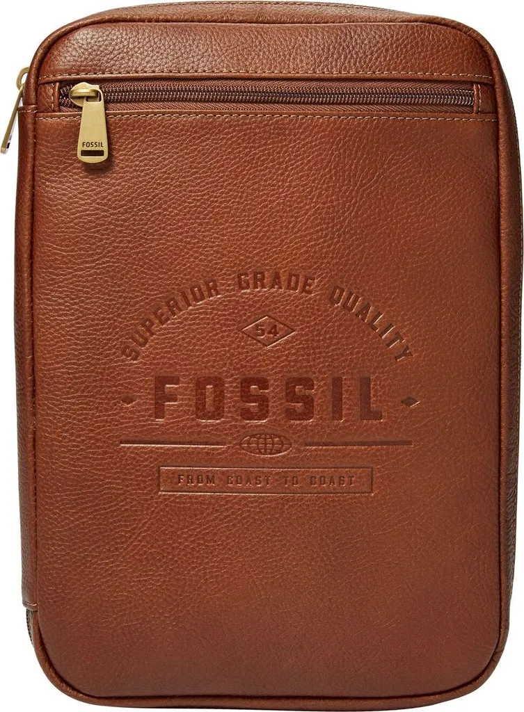 Fossil Tech Organizer en Cuir Tan Brun - Accessoire de Voyage Premium