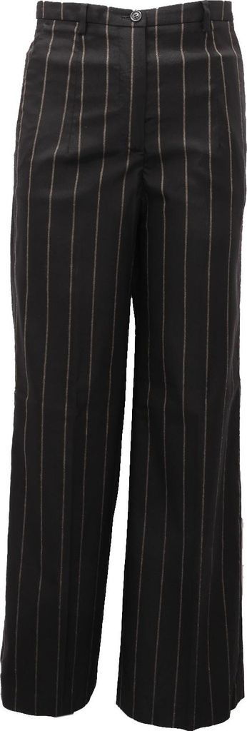 8568AF pantalone donna SEVENTY black gold lame' pinstripe trouser women