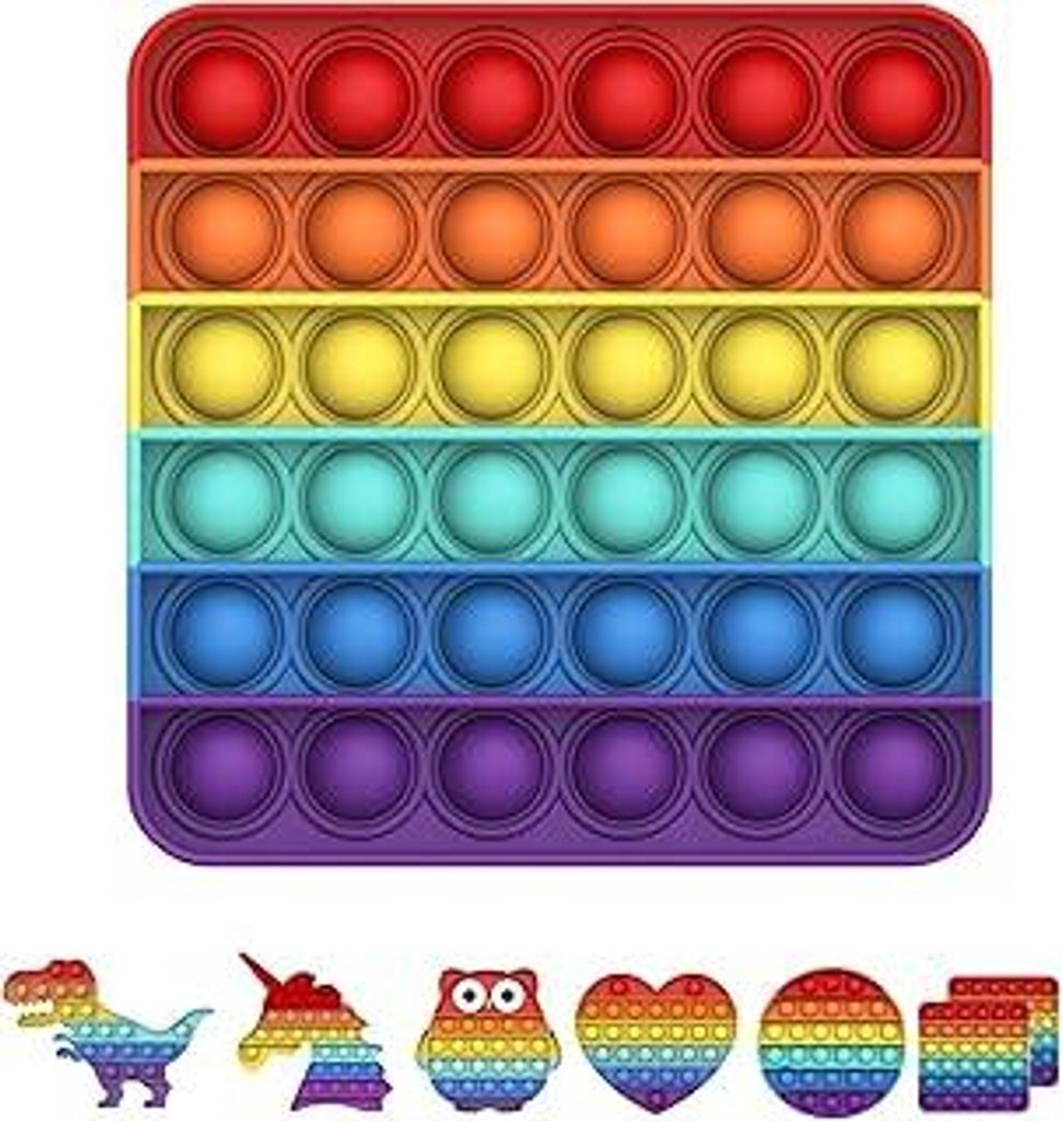 Push and Pop Bubble Sensory Fidget Toy, Silikon Sensorisches Angst Relief Finger Toys, Antistress Geschenk für Jungen, Mädchen, Teenager, Gesells...
