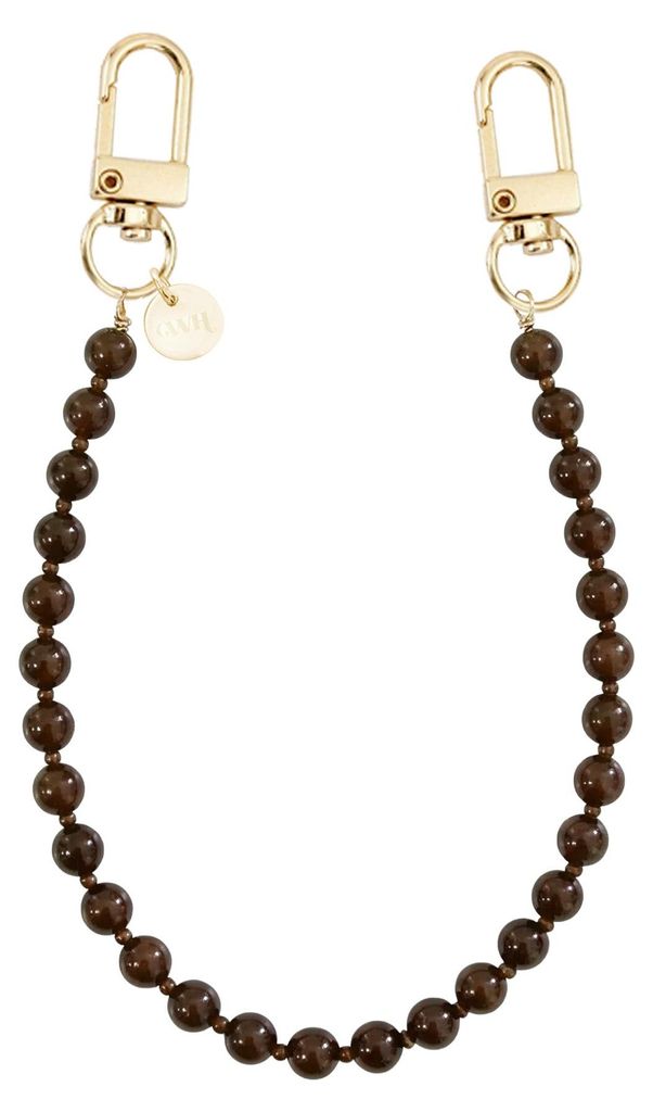 Koord Handykette Kurz Brown Sugar mit goldenen Haken und Easy Cord Clip