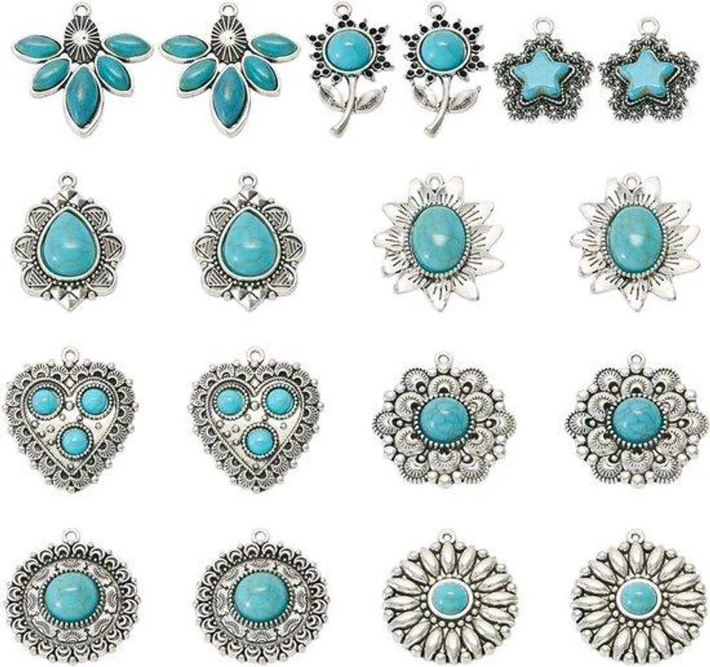 Charms Turquoise Légers Filigranés pour Boucles d'Oreilles Sans Poids