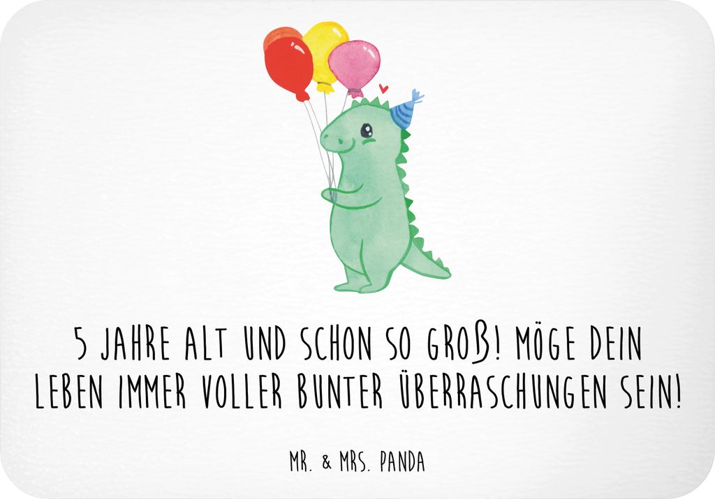 Mr. & Mrs. Panda Kühlschrankmagnet 5. Geburtstag - Weiß - Geschenk, bunter, Kindergeburtstag, Geburtstagsgeschenk, holzmagnet, Geburtstagswünsch...
