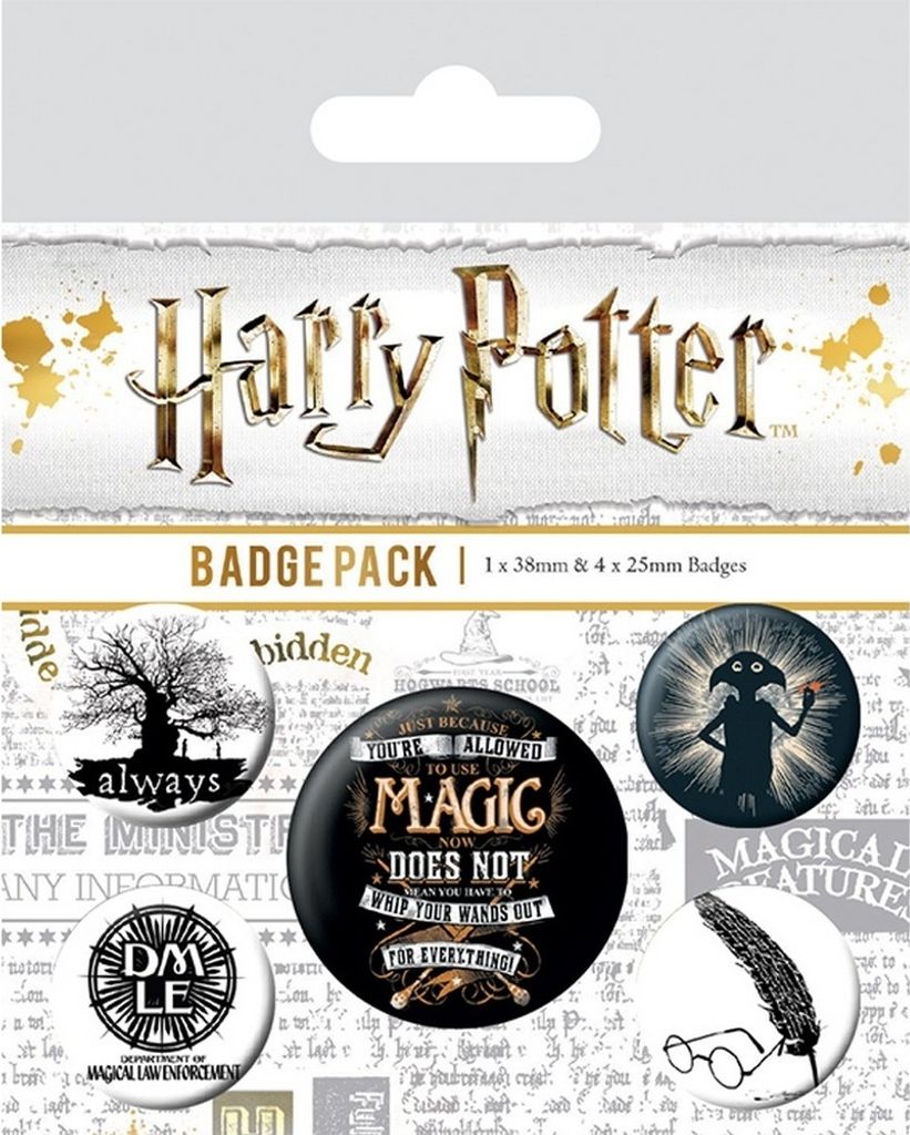 Harry Potter - Symbole - Anstecker-Set 5er-Pack - Metall PM147 (Einheitsgröße) (Bunt)