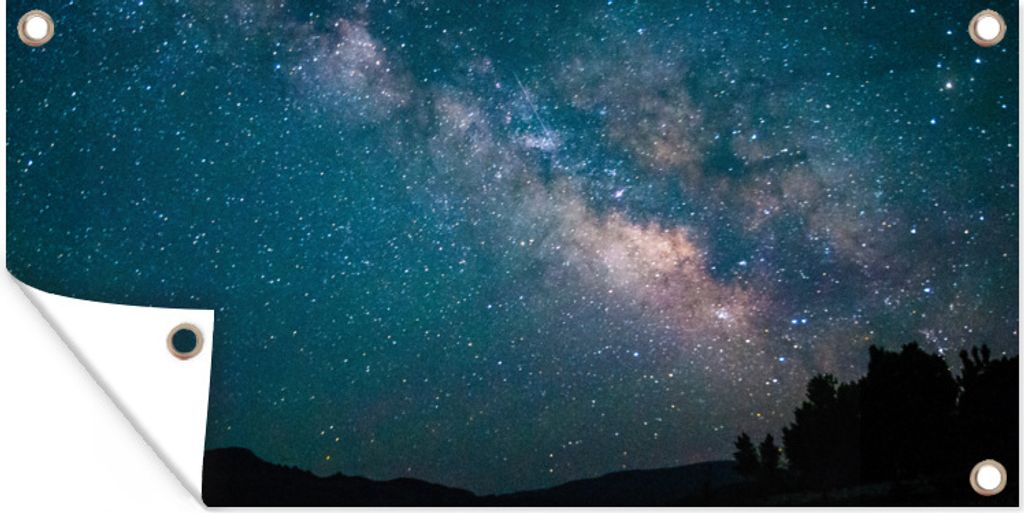 MuchoWow 160x80 cm Outdoor-Poster Gartendeko Sichtschutz Garten Poster für den Garten Sterne - Planeten - Galaxie - Jungen - Mädchen - Kinder