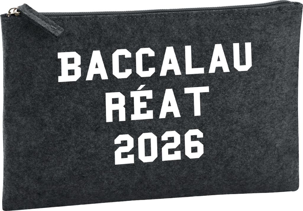 Huuraa Kulturbeutel Baccalauréat 2026 Abschluss Frankreich 1 Liter Charcoal Filz Kosmetiktasche Geschenkidee
