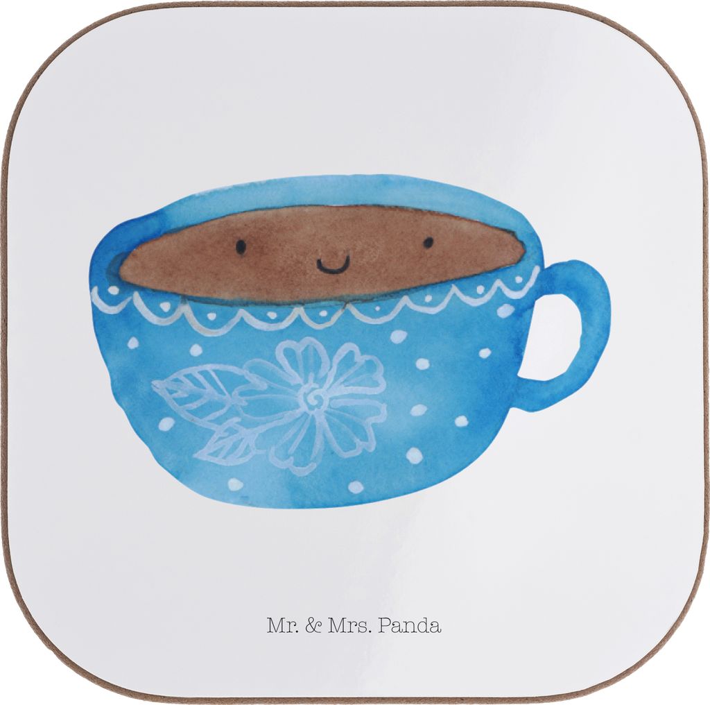 Mr. & Mrs. Panda Holzuntersetzer Kaffee Tasse - Weiß - Produktbild 