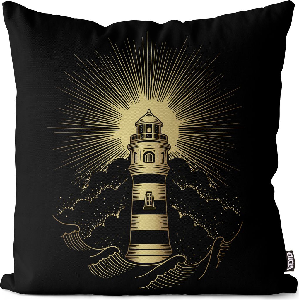 VOID Boho Leuchtturm Turm Schiff Kissenbezug Kissenhülle Polyester wasserfest Outdoor Indoor