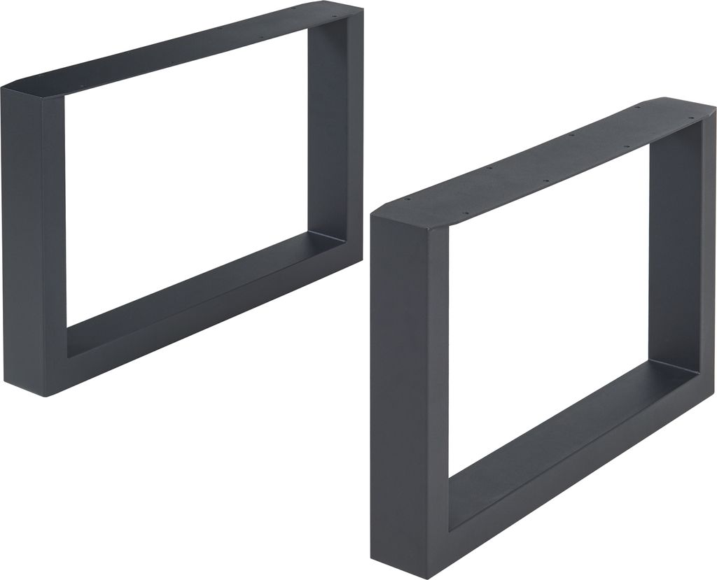 Tischgestell ‘Makers’ 2-er Set für Beistelltisch Couchtisch Stahl 40x64 cm Schwarz