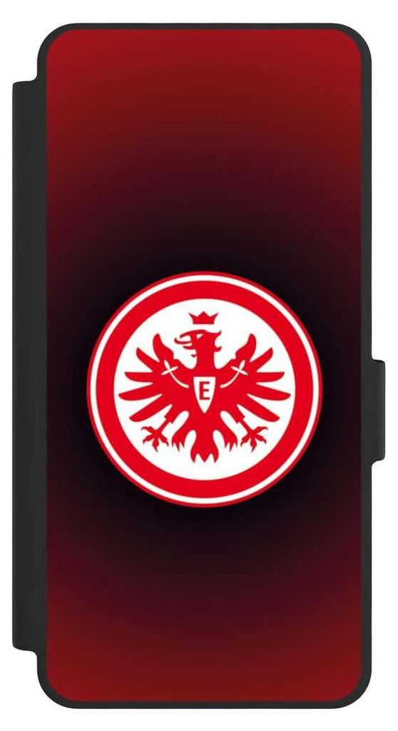 NIVOCASE Klapphülle für Samsung Galaxy S26 Handyhülle aus Kunst Leder NIVOflip schwarz Eintracht Frankfurt Offizielles Lizenzprodukt Wappen