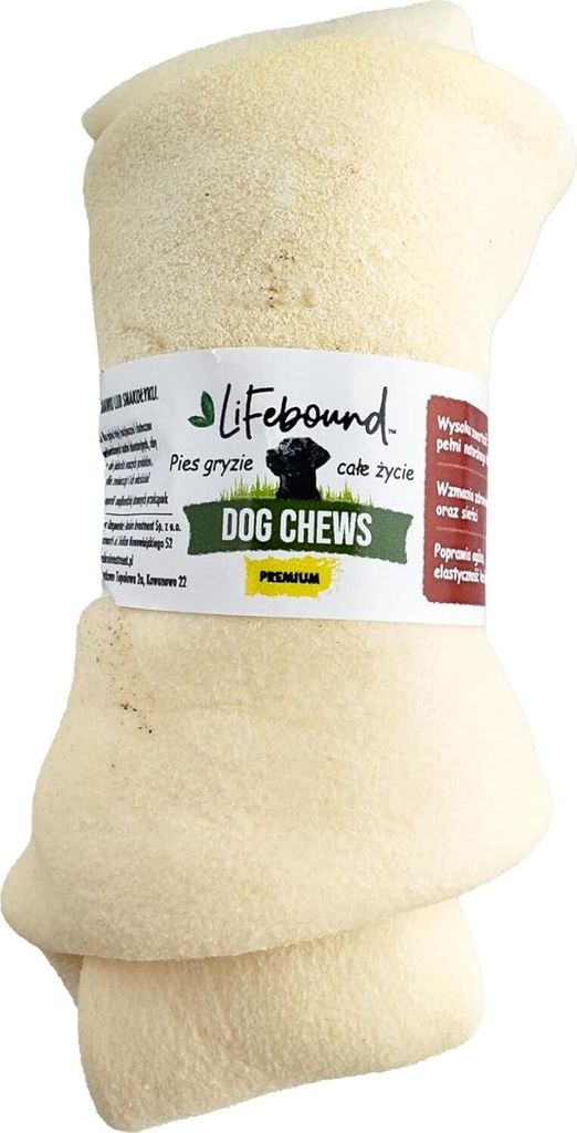 IMKERSHOP Kauartikel für Hunde – Hundesnack – In Form eines Knochens - Kalbsleder, Geschmack Natur, Größe 10/13 cm