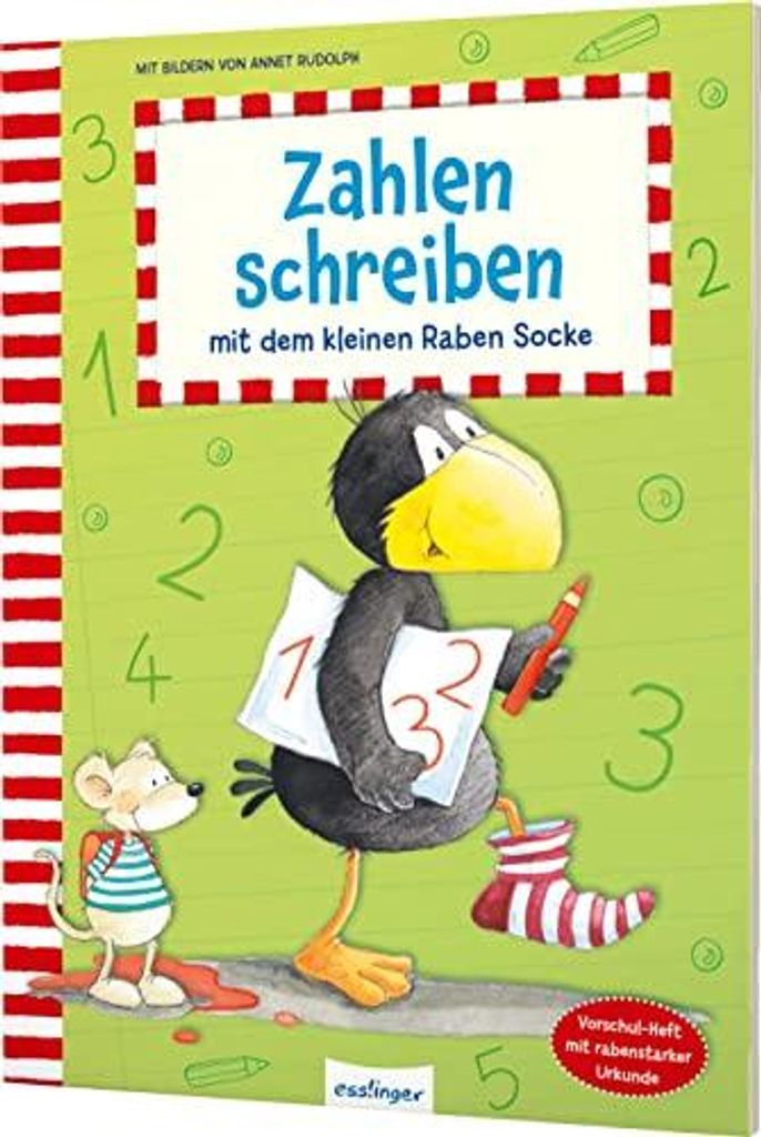 Zahlen schreiben mit dem kleinen Raben Socke Zdjęcie produktu 