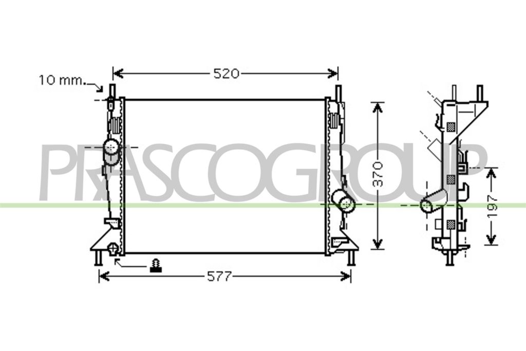 PRASCO FD424R006 Kühler Wasserkühler Motorkühler für FORD Focus II Schrägheck (DA, HCP, DP) Focus II Kombi (DA, FFS, DS) C-MAX (DM2) Focus C-M...