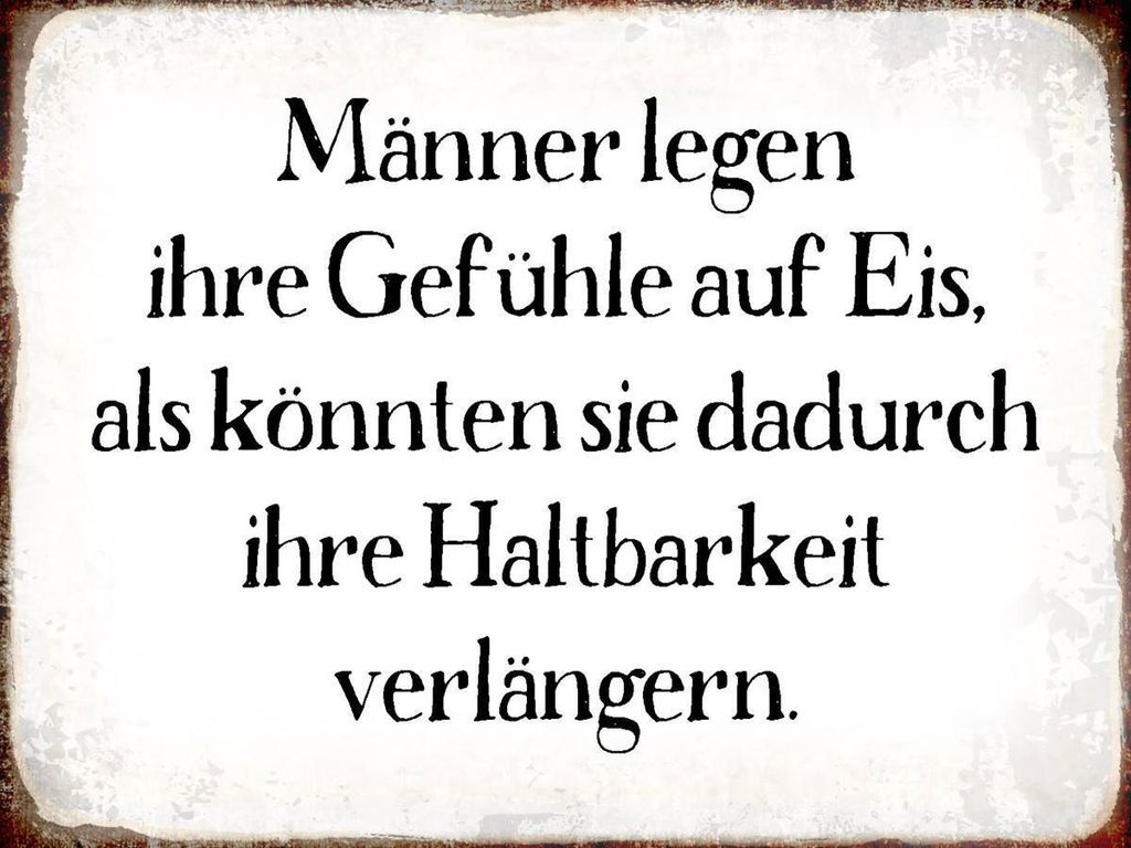 vianmo Holzschild 30x40 cm Männer legen Gefühle auf Eis