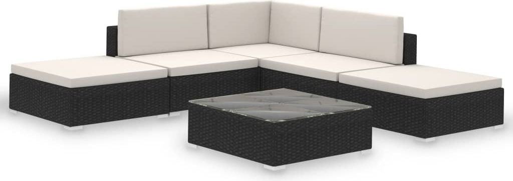 vidaXL Ensemble de salon de jardin 6 pièces avec coussins Image du produit 