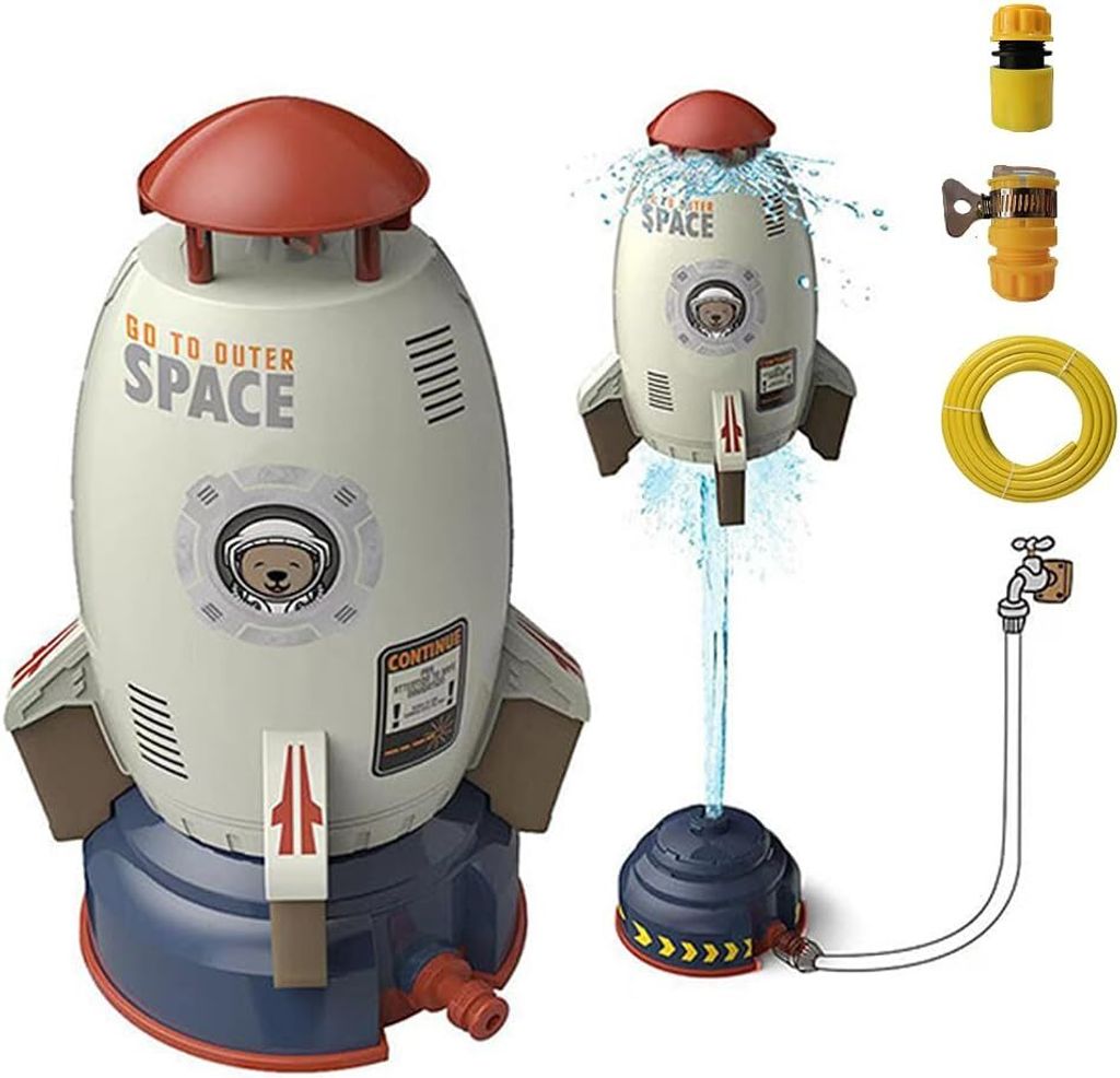Rocket Wassersprinkler Kinder Outdoor,Wassersprinkler, Water Rocket Sprinkler,Wasserspielzeug Garten,Rasensprenger Kinder,Outdoor Wasserspielzeug (A)