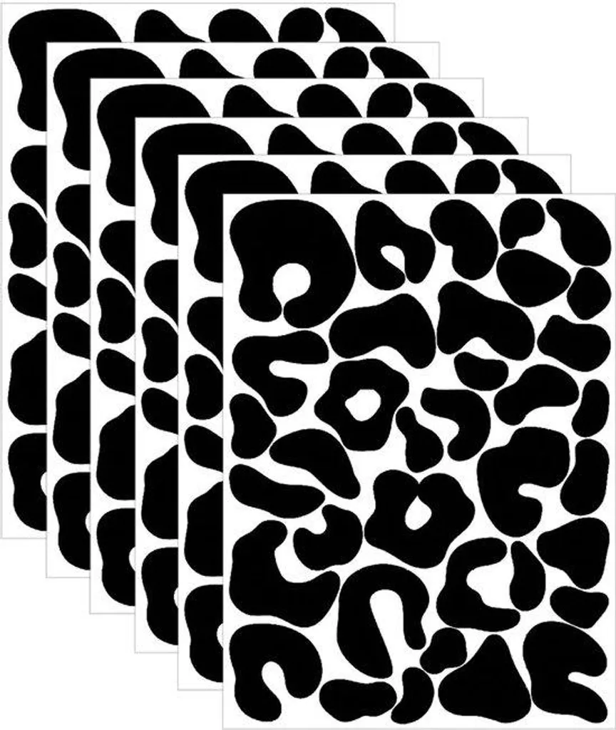 Lot de 6 stickers muraux léopard noir autocollants pour déco intérieure