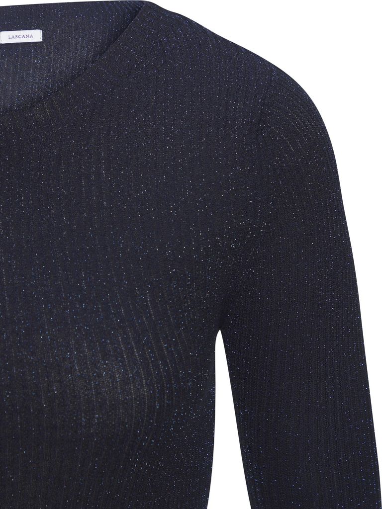LASCANA Strickpullover dunkelblau-silberfarben Größe 40/42