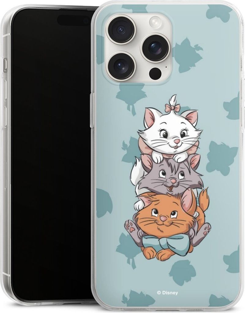 DeinDesign Handyhülle für Apple iPhone 15 Pro Max Silikon Hülle Case Smartphone Schutzhülle Aristocats Disney Katze