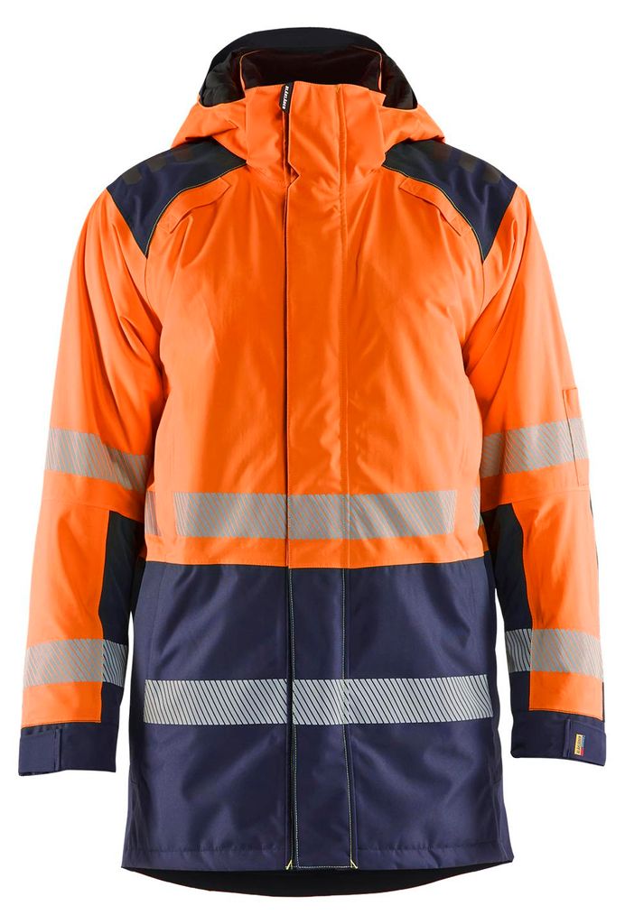 Blakläder High Vis Winterparka 4457, Farbe:High Vis Orange/Marineblau, Größe:XS