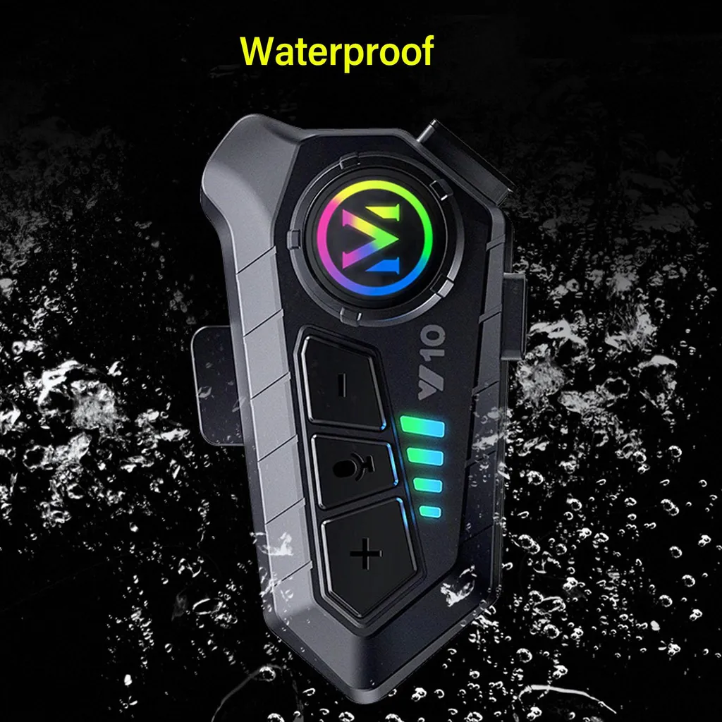 Casque moto Bluetooth Noir Y10 oreillette intercom bidirectionnelle - 5