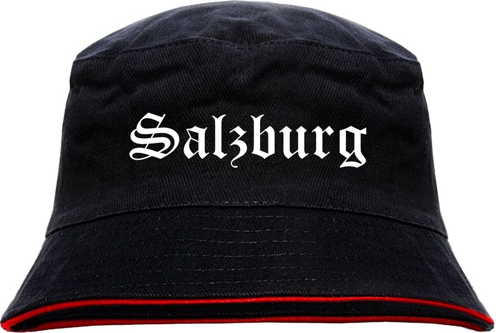 Salzburg Anglerhut - Altdeutsche Schrift - Schwarz-Roter Produktbild 