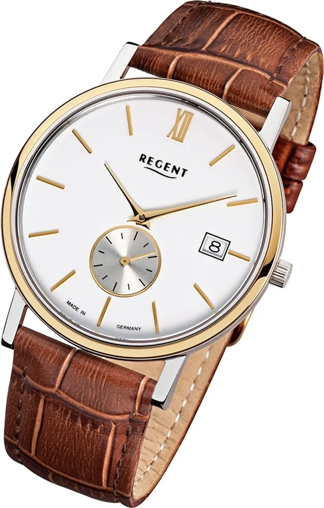Regent GM-1449 : Montre analogique marron avec mouvement quartz fiable
