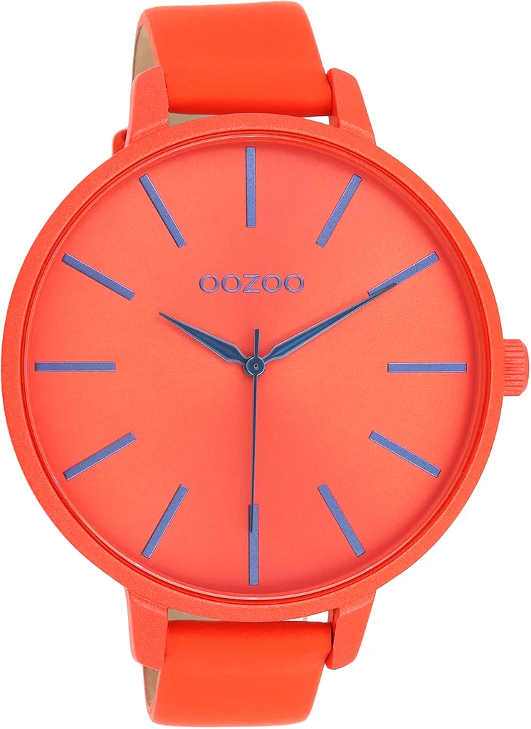 Montre Oozoo rouge orange cuir femme - Modèle Analogique UOC11162