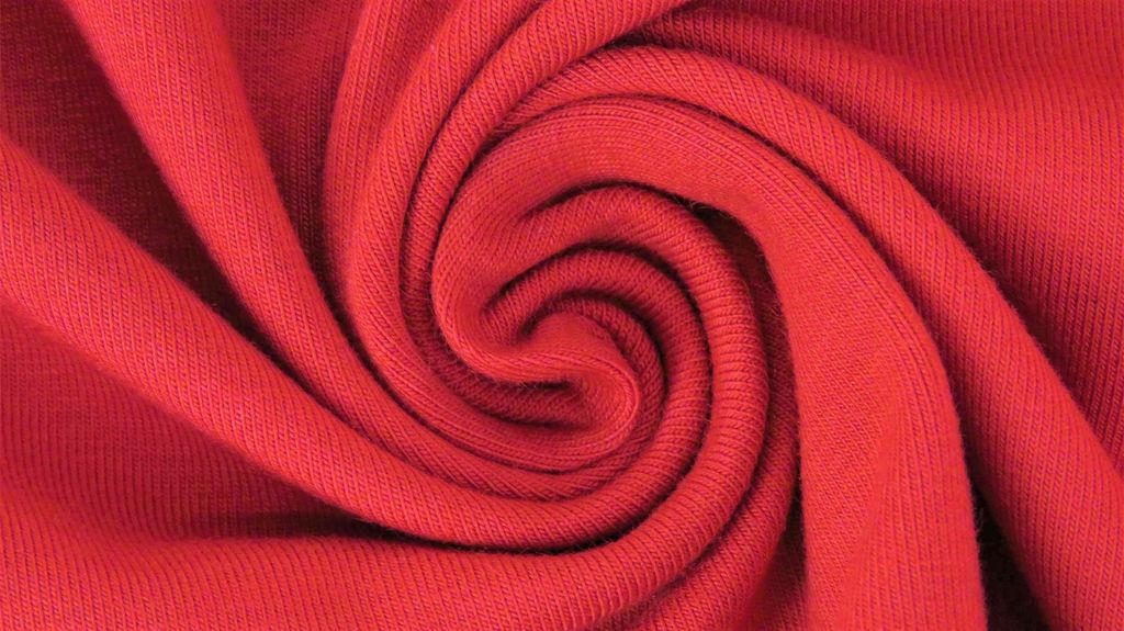 Jersey Yara Rot Uni 220 g/m², ca. 0,5 m lang, ca. 1,5 m breit, Stoffe Meterware, Baumwolljersey