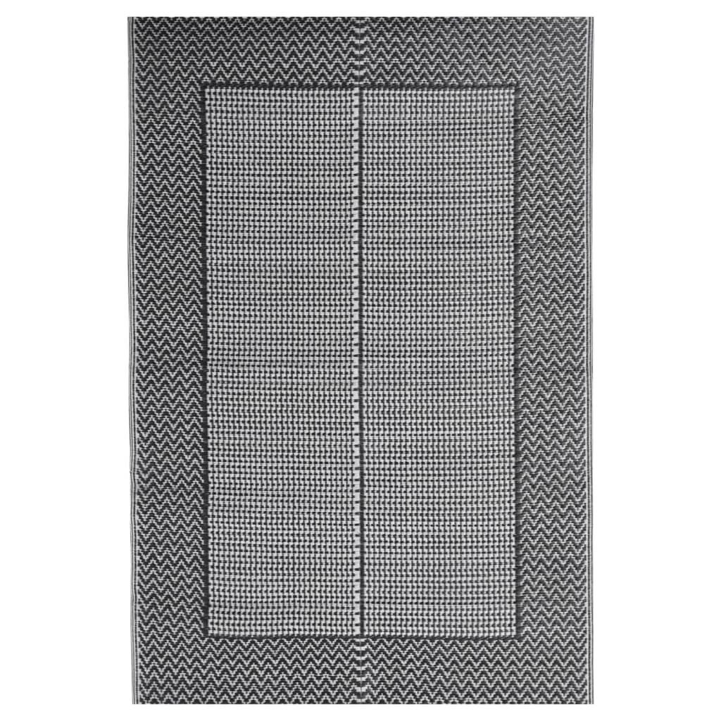vidaXL Tappeto per esterni ARAKIL Black 140x200 cm PP Immagine del prodotto 