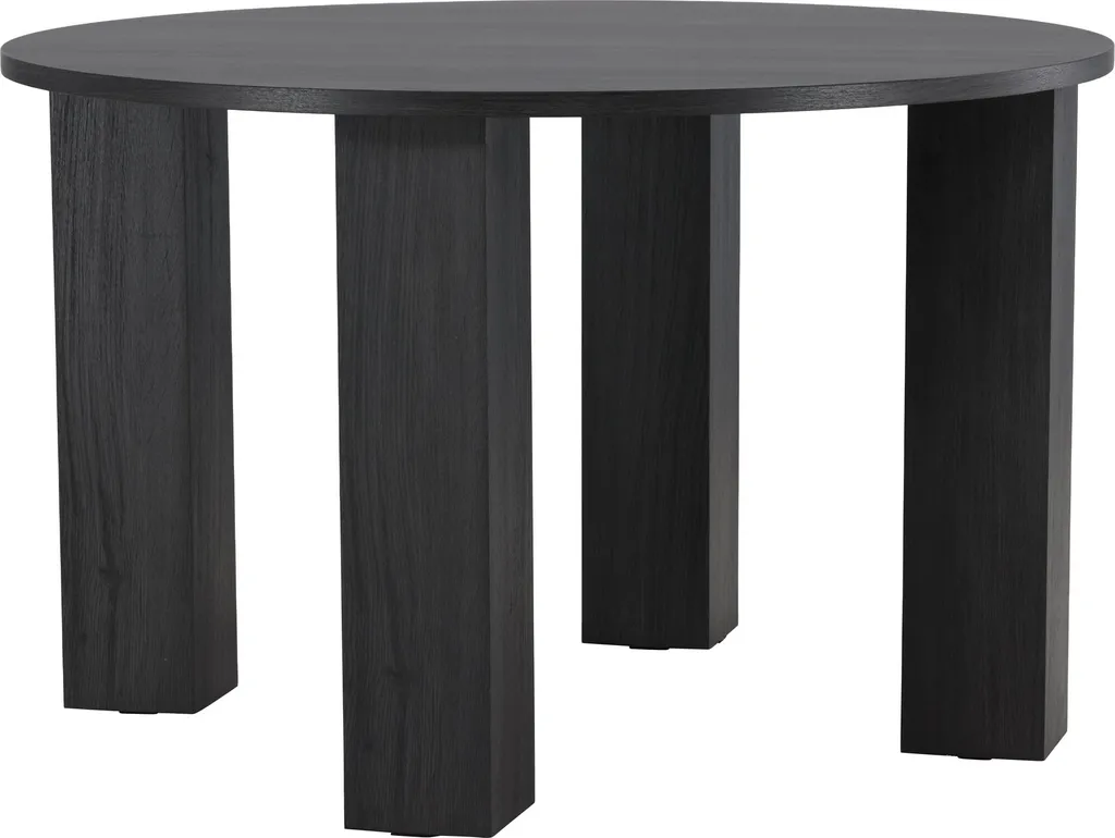 Table à manger Juno Ø120cm noire avec plateau mat et design circulaire - 8