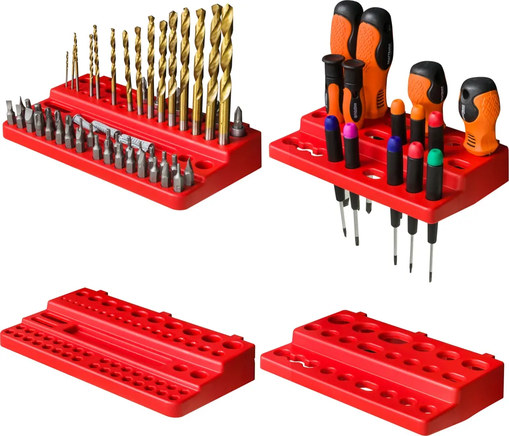 Paroi d'outils extra-résistante 156x78cm avec 60 bacs à bec modulables - 5