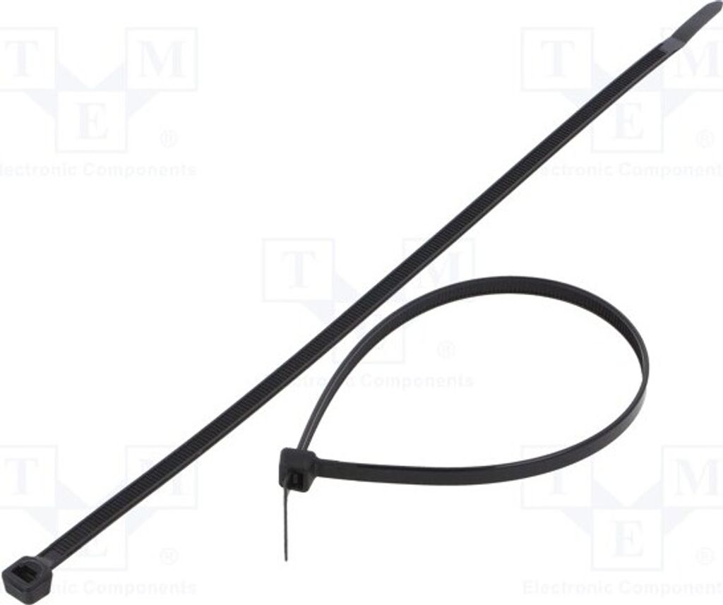 100x Kabelbinder L: 250mm W: 4,8mm schwarz 333N Ømax: 66mm FIX-S-4.8X250W/BK Kabel