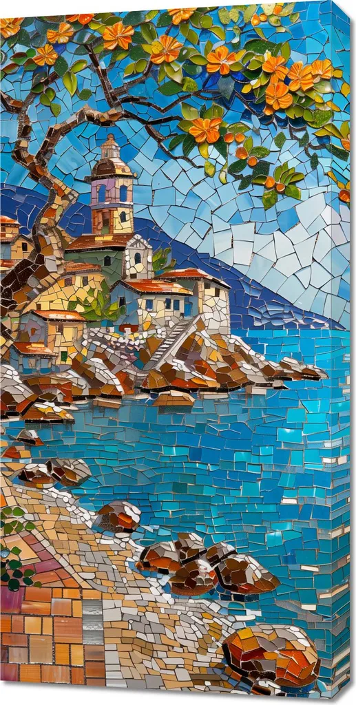 Tableau Mosaïque Puzzle 50x100 cm pour Habiller un Mur Vide avec Style