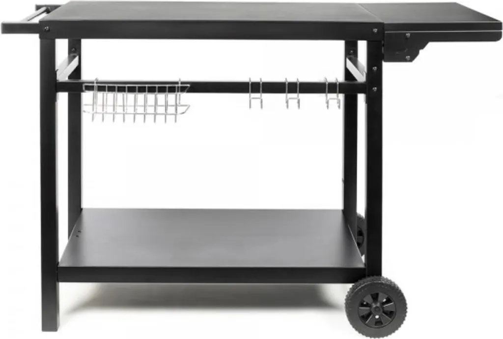 Table plancha métal noir Livoo chariot mobile ultra résistant